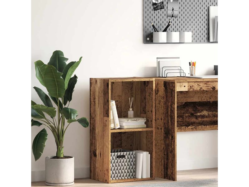  Bibliothèque, meuble de rangement salon vieux bois 40x30x77 cm bois d'ingénierie  - Conforama B