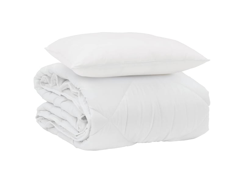 Duvet d'été simple avec oreiller 2 pièces - couette blanc microfibre - Conforama A
