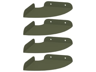 Lot de 4 étagères flottantes d'angle, étagères murales vert olive 15 x 15 x 2 cm cf41679
