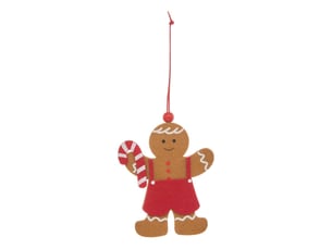 Suspension de sapin pain d'épices garçon ou fille en feutrine 11 cm