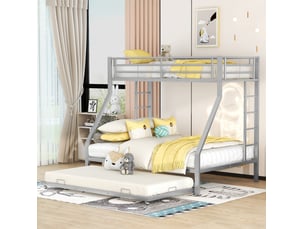 Lit superposé 90x200 cm <strong>HAUSS SPOLE</strong>  <strong></strong> coloris argenté