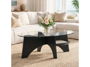 Table basse ovale coloris bicolore LPOSPI - 60 cmx104.9 cm