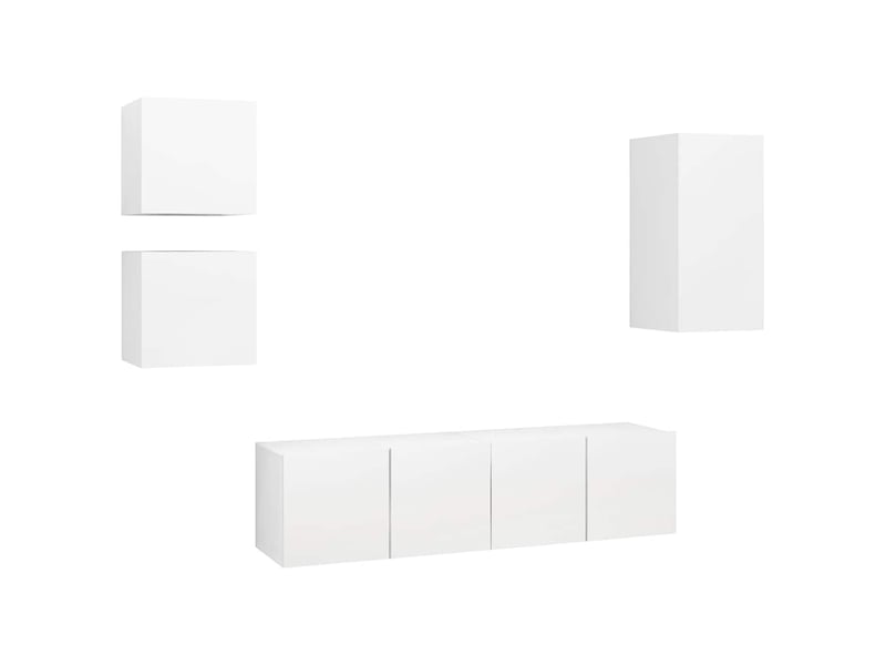  Ensemble de meubles tv 5 pcs blanc bois d'ingénierie shl15826  - Conforama A