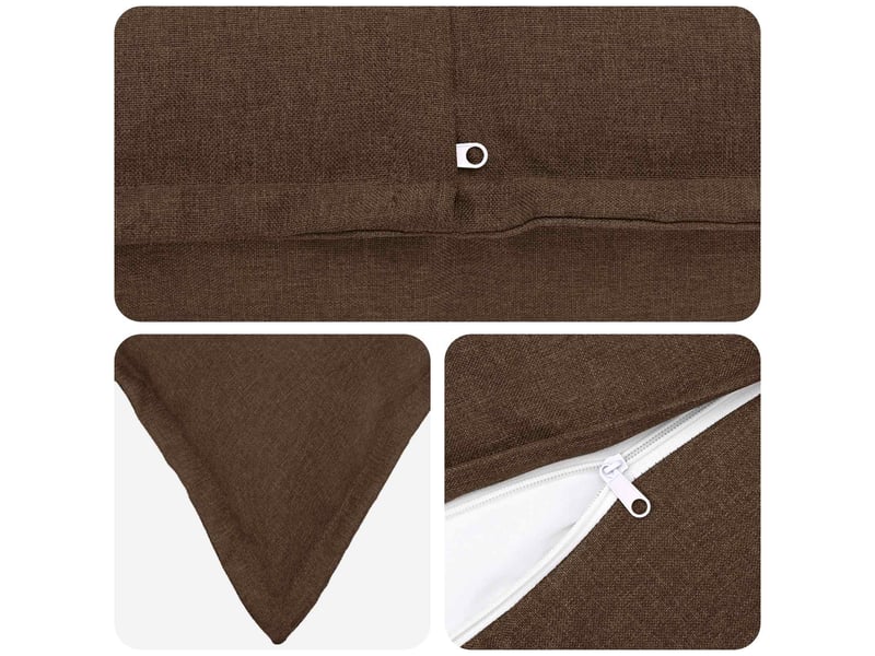 Lot de 6 coussins avec oreiller, coussins décoratifs houten marron lin synthétique cf51308 - Conforama D