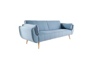 Canapé droit fixe MEUBLORAMA  3 places Tissu bleu