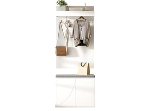 Portemanteau avec banc et rangement 60 cm blanc
