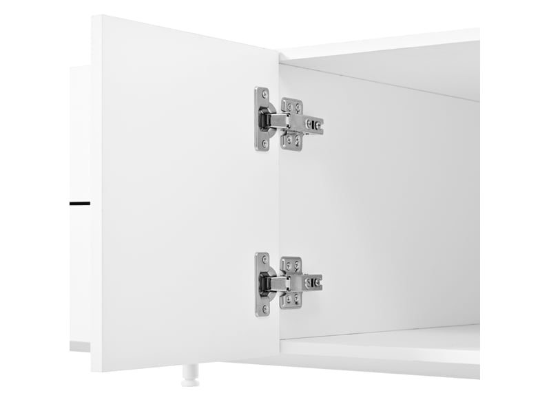 Table basse rectangulaire 100x50x39,5 cm 2 tiroirs et 2 portes mdf et panneau de particules blanc  - Conforama D