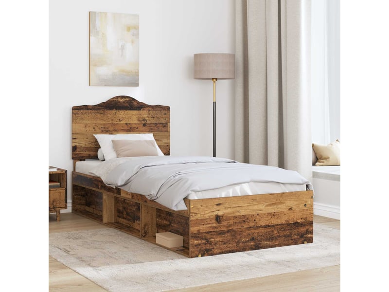 Lit simple- lit adulte - cadre de lit bois ancien 100 x 200 cm pin massif - Conforama B