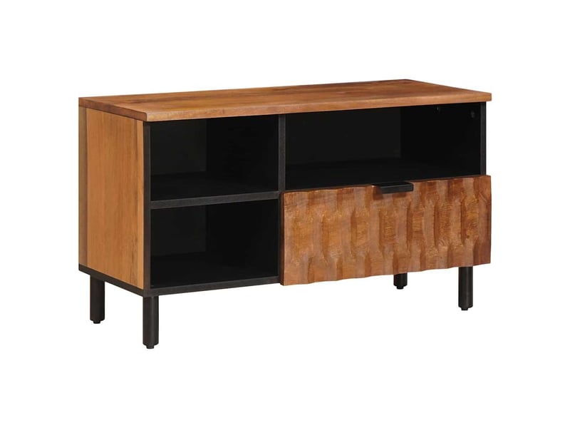 Meuble tv - banc tv - meuble de rangement avec tiroir finition acacia brun 80 x 33 x 46 cm - Conforama B