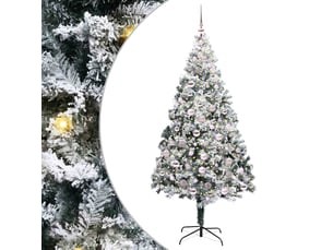 Sapin de noël - arbre de noël artificiel blanc 210 cm pvc, acier et plastique