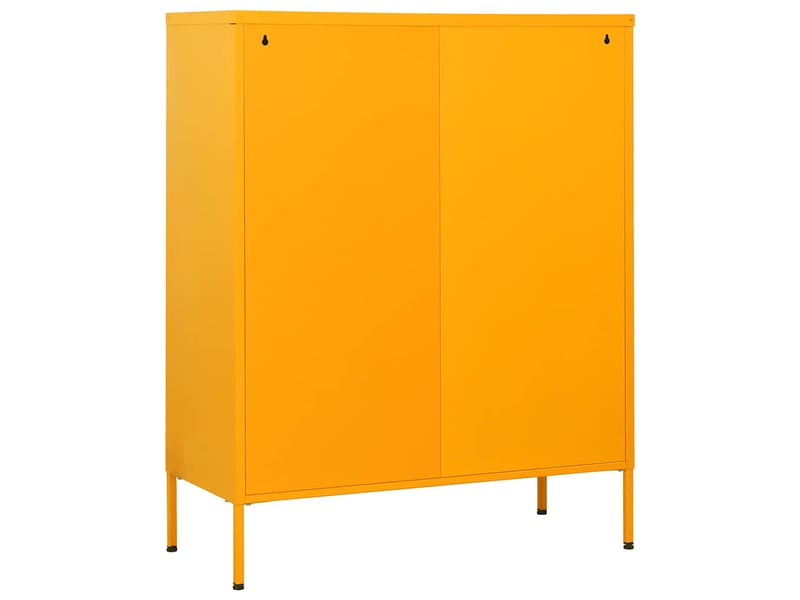 Commode chambre adulte, armoire à tiroirs jaune moutarde 80x35x101,5 cm acier  - Conforama E