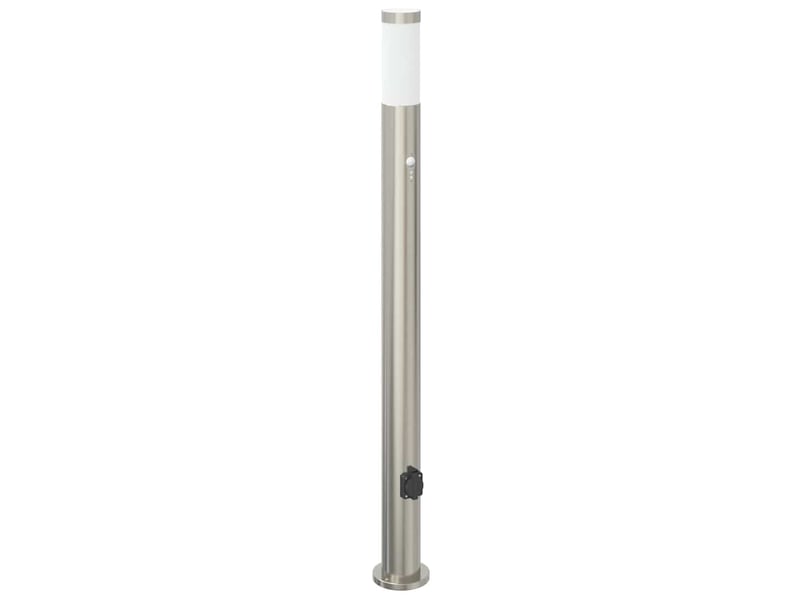 Lot de 3 borne lumineuse avec détecteur et prise 110 cm acier inoxydable ip44 shl60222 - Conforama D