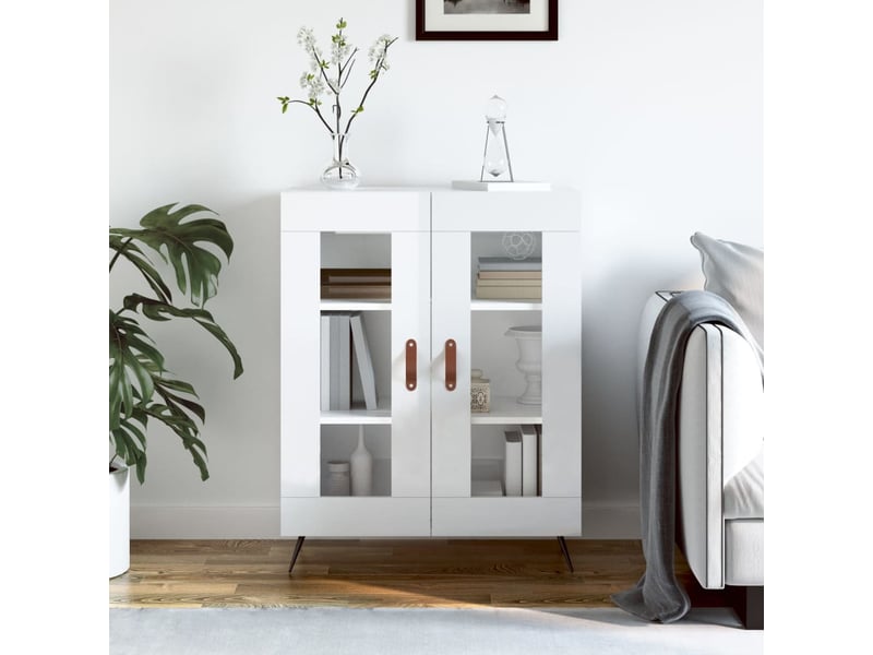  Buffet - bahut - meuble de rangement blanc brillant 69,5x34x90 cm bois d'ingénierie  - Conforama B