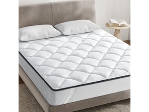 Surmatelas 140x190 cm inre - confort optimal - moelleux, respirant - bande elastique - pour matelas 2 places - lavable