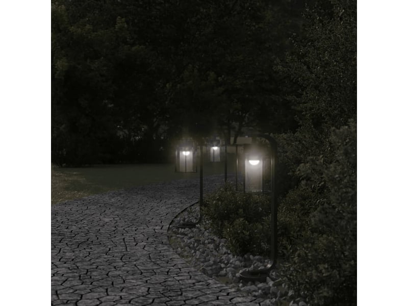  Lampadaires d'extérieur 3 pcs 60 cm acier inoxydable noir 02_0042552  - Conforama C
