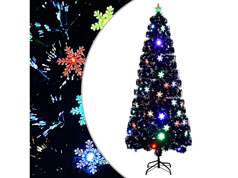  Sapin de noël, arbre de noël et flocons de neige led noir 240 cm fibre optique  - Conforama B