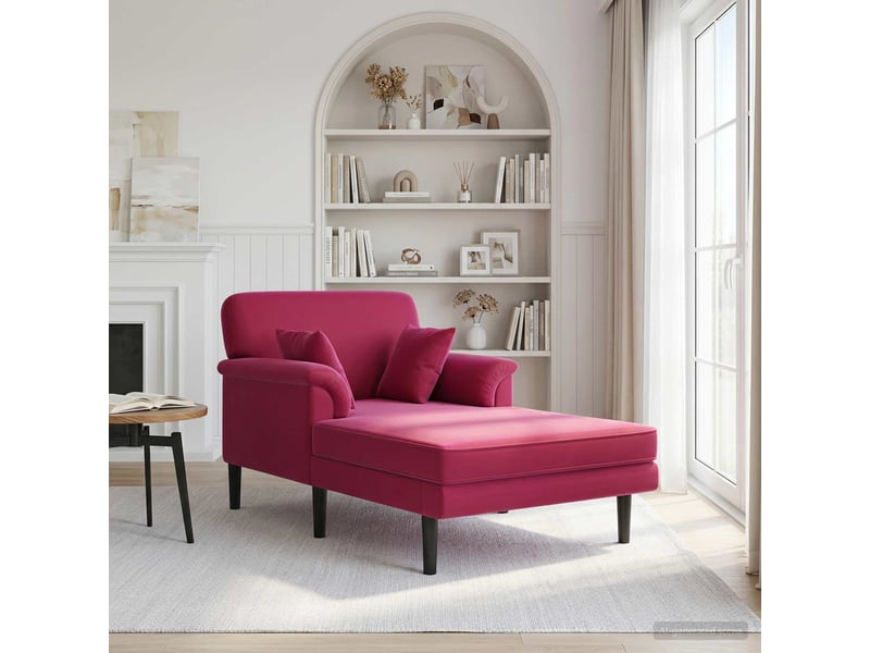 Chaise longue, chaise de salon bordeaux velours cf28543  - Conforama B