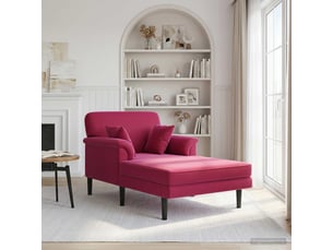 Chaise longue, chaise de salon bordeaux velours cf28543