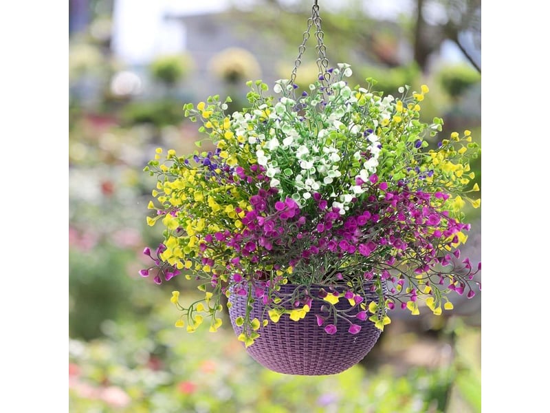  5pcs fleurs artificielles deco, artificiels fleur d'arbustes,plastique fleurs,bouquet de fleurs,fausse fleur decoration pour mariage maison jardin exterieur interieur balcon arrangement floral  - Conforama C