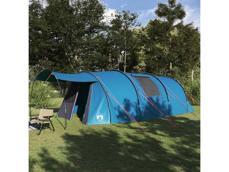  Tente tunnel, tente de camping 4 personnes bleu et gris shl88735  - Conforama B