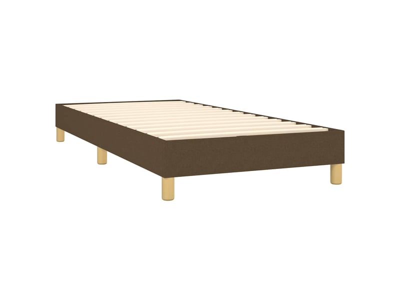  Lit simple- lit adulte -  cadre de lit à lattes marron foncé 100x200 cm tissu  - Conforama C