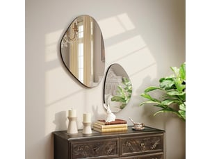 Miroir forme atypique à fixer coloris noir <strong>VIVRYN</strong> <strong></strong> - 70 cm x 46 cm