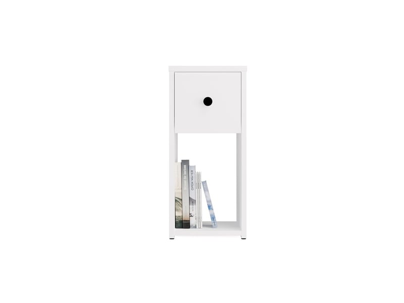  Tomi 25 1s - table de chevet - 1 tiroir, 1 étagère - 25x55x30 cm - blanc  - Conforama D