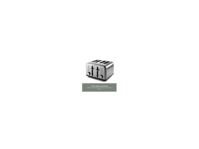  Grille pain 4 fentes courtes qgp240 inox brosse 1800 w 7 niveaux brunissage avec defrost reheat 8268053 - Conforama E