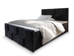 Lit avec rangement 140x200 cm <strong>MASSENO</strong> <strong></strong> coloris noir