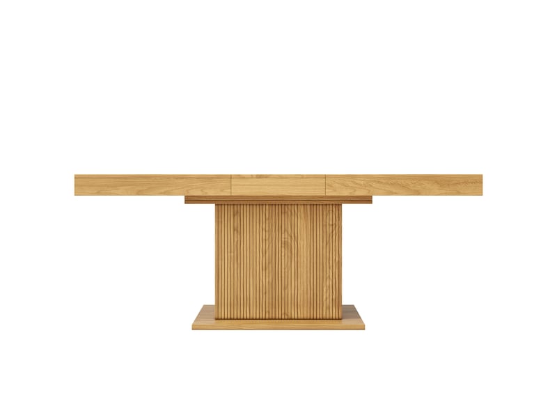  Table à manger extensible 140–180 cm, rangement intégré, portes rainurées  - Conforama E