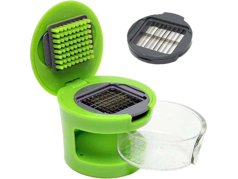  Broyeur d'ail presse-ail portable en acier inoxydable presse-ail multifonction broyeur d'ail coupe-ail de haute qualité facile à utiliser fort utilisé  - Conforama A