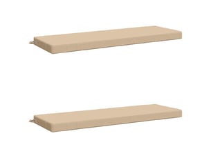 Lot de 2 coussins de banc, coussins d'assise soest 100 % polyester crème cf57230