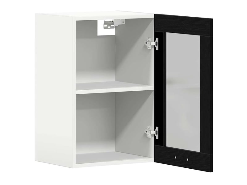  Vitrine suspendue en chêne noir 40x31x60cm bois d'ingénierie  - Conforama E