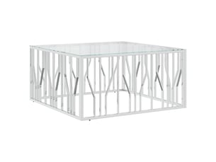 Table basse rectangulaire coloris argenté  