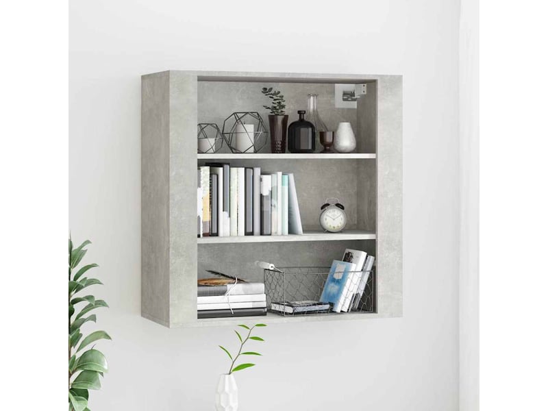  Armoire murale, meuble de rangement gris béton 80x33x80 cm bois d'ingénierie shl85671  - Conforama B