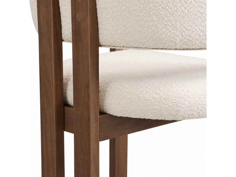  Chaise de salle à manger 60x51x80 cm - lot de 4 - bouclette - confort quotidien - design moderne - pour salle à manger - assise rembourrée - noyer CozyNest - Conforama E