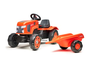 Tracteur enfant kubota avec remorque 2 à 6 ans - falk
