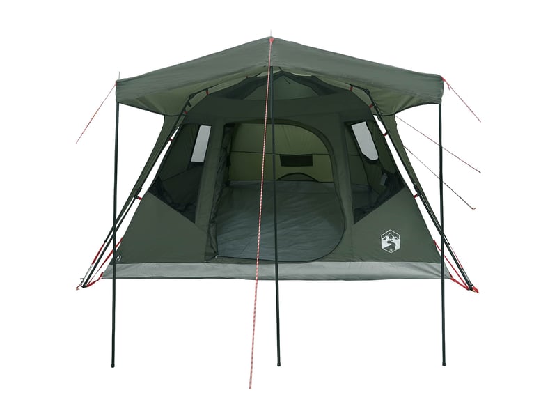 Tente de camping, tente familiale vert armée 6 personnes polyester et acier - Conforama D