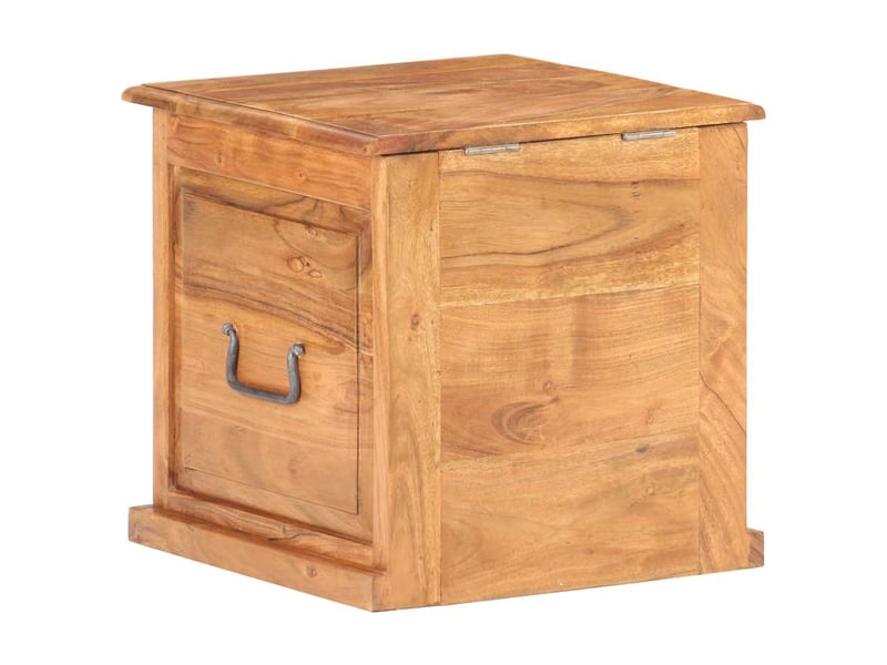  Coffre de rangement 40x40x40 cm bois d'acacia solide shl13045  - Conforama E