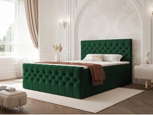 Lit coffre 120x200cm <strong>IDOHOME</strong>  <strong>JOLIE</strong> coloris vert