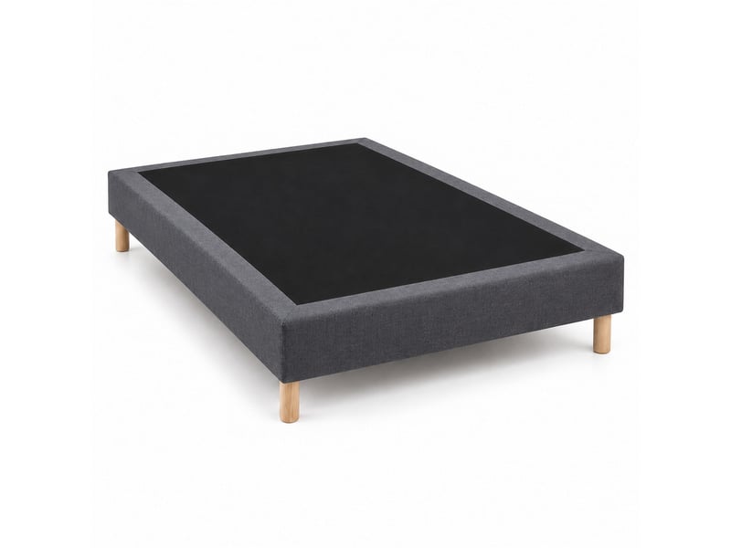  Sommier tapissier déco 160x200 cm gris - hauteur 35 cm - caisse 20 cm - pieds inclus  - Conforama A