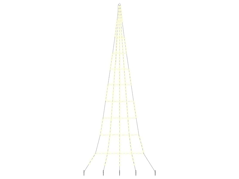  Arbre de noël, sapin de noël led avec piquets au sol blanc chaud 511 cm métal  - Conforama A