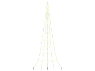 Arbre de noël, sapin de noël led avec piquets au sol blanc chaud 511 cm métal