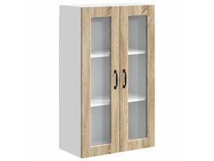 Meuble mural de cuisine, cabinet en verre mural chêne sonoma 60x31x100cm shl7404