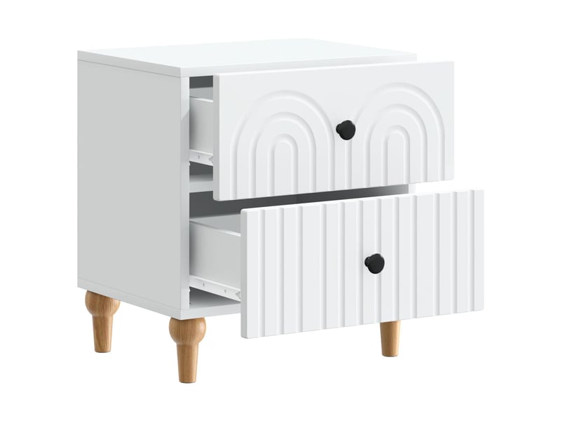  Table de chevet - cabinet de chevet - table de nuit 2 pc blanc 43 x 34,5 x 48 cm  - Conforama E