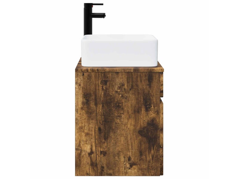  Meuble de lavabo mural, rangement salle de bain chêne fumé 49x41x63 cm shl2016  - Conforama C