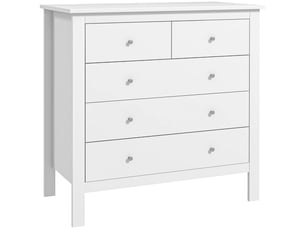 Chiffonnier 5 tiroir(s)    <strong>PANGIVO</strong> <strong></strong> coloris blanc largeur 79 cm hauteur 80.5 cm