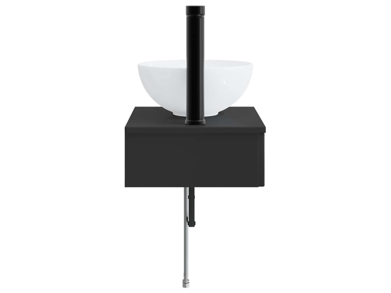 Basin de lavage mural, lavabo noir 40x35x39 cm bois d'ingénierie - Conforama D