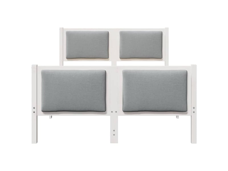 Lit double- lit adulte - cadre de lit avec tête de lit gris clair 120 x 190 cm tissu - Conforama D