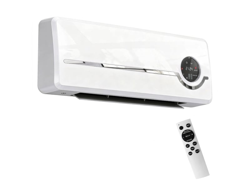 Radiateur soufflant mural 2000w chauffage mural en céramique télécommande - Conforama A